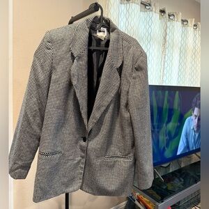 Vintage Black and White Houndstooth Blazer Sz.14